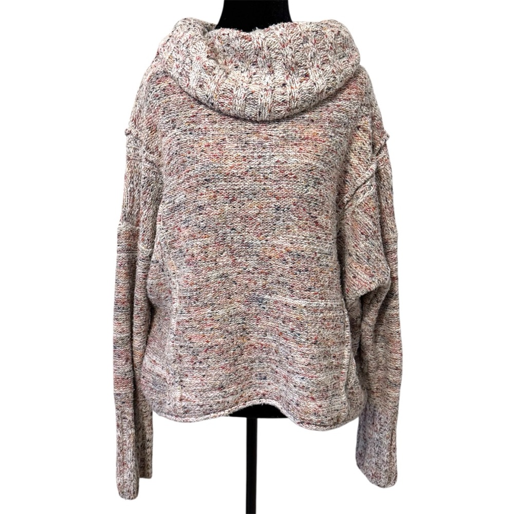 Anthropologie Pilcro Cowl Neck Knit Sweater Speckled Multicolored